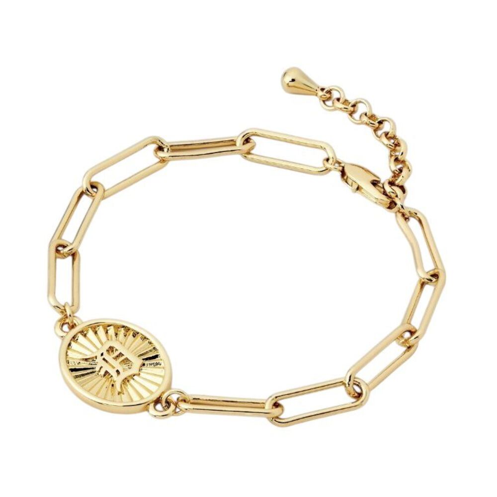 Bijoux Sport by Luv Aj MLB Gold Plated Brass Oval Coin Bracelet Detroit Tigers
